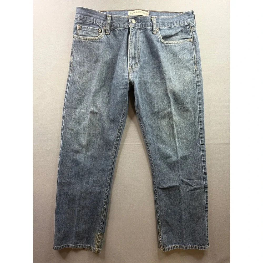 Levi's Vintage 514 Slim Straight Jeans Mens Blue Medium Wash 35x29